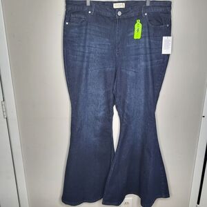 Eloquii Repreve NWT Women's Dark Blue Flare Jeans Size 20